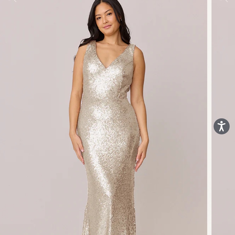 Revelry Champagne Sequin Evening Gown